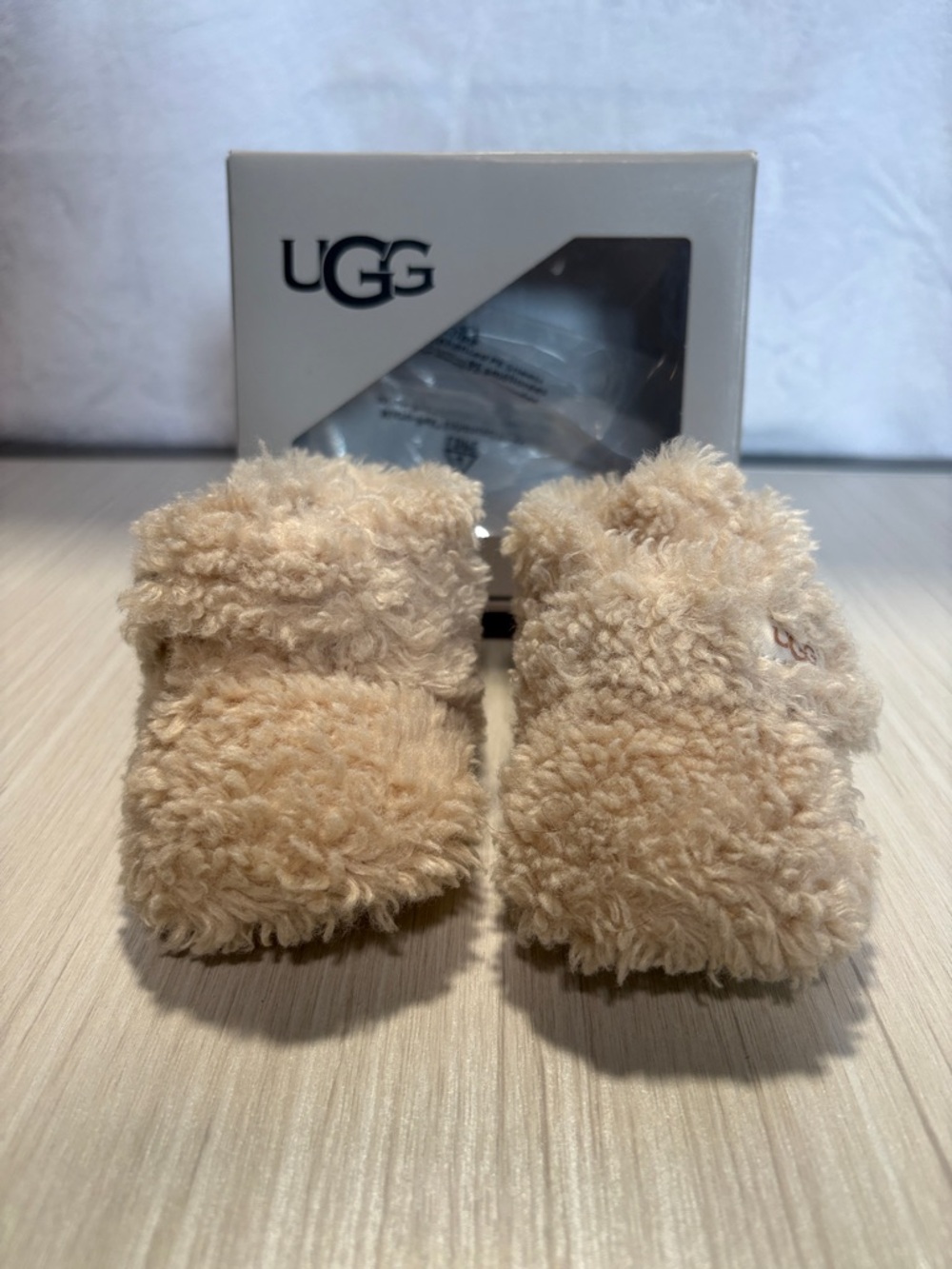 UGG Plush Shearling Infant Booties - Tan